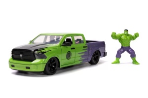 Jada Marvel Set Figurina Hulk Si Masinuta Metalica Ram 1500 2014 Scara 1:24 - Img 2