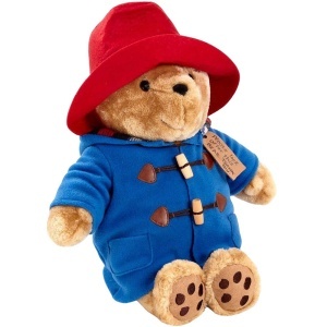 Jucarie de plus ursuletul Paddington cu haina albastra, asezat, 30 cm - Img 2