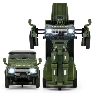 Masinuta Metalica Convertibila Land Rover Defender Verde Cu Scara 1 La 32 - Img 2