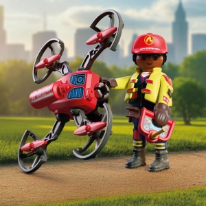 Playmobil - Jucarie de rol Drona de pompieri - Img 5