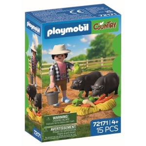 Playmobil - Jucarie de rol Fermier cu porci vietnamezi - Img 2