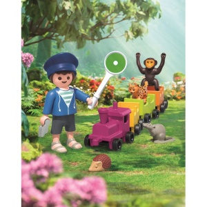 Playmobil - Jucarie de rol Plimbarea animalelor cu locomotiva - Img 4