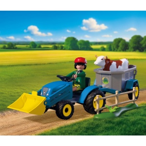Playmobil - Jucarie de rol Tractor mic cu grebla pentru adunat fan - Img 4