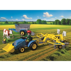 Playmobil - Jucarie de rol Tractor mic cu grebla pentru adunat fan - Img 5