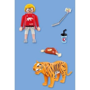 Playmobil - Jucarie de rol Vizitator zoo si tigru - Img 3