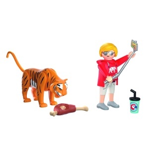 Playmobil - Jucarie de rol Vizitator zoo si tigru - Img 4