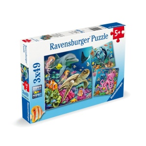 Puzzle animale in lumea subacvatica 3x49 piese - Img 1