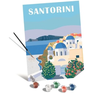 Ravensburger - Pictura pe numere Tablou Canvas Santorini - Img 1