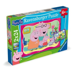 Ravensburger - Puzzle familia Peppa Pig 2x24 piese - Img 2