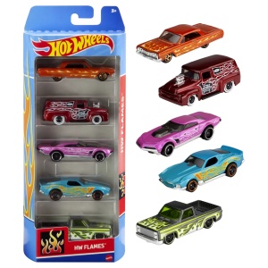 Set 5 Masini Hot Wheels Hw Flames - Img 1