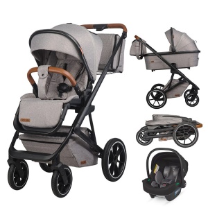 Sistem modular 3in1 Coccolle Nessia Lunar rock + Scoica auto Coccolle Knox Anthracite - Img 1