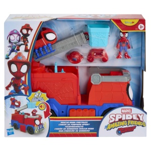 Spidey Si Prietenii Lui Uimitori Marvel Rescue Webs Set Camion De Pompieri Cu Figurine Si Accesorii
