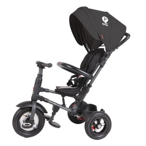 Tricicleta cu roti de cauciuc Qplay Rito Rubber Negru - Img 3