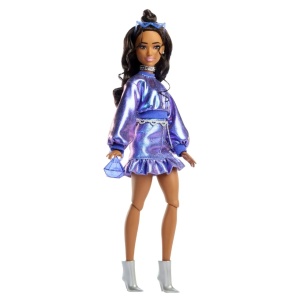Barbie Deluxe Style Papusa Barbie Rochie Albastru Metalizat - Img 3