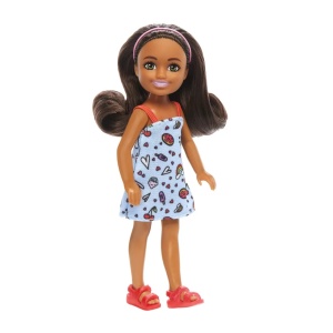 Barbie Papusa Chelsea Creola Cu Par Saten Si Rochita Albastra - Img 2