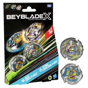 Beyblade X Pachet Duo Bite Croc 3-60Lf Si Sting Unicorn 4-60P - Img 2