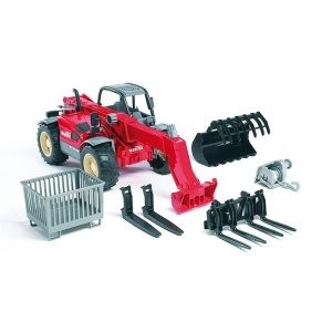 Bruder - Accesorii - Cutie Tip Palet, Troliu Si Furci Pentru Incarcator - Img 3
