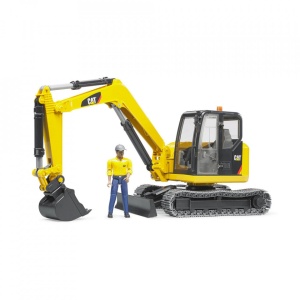 Bruder - Mini Excavator Cat Cu Muncitor - Img 9