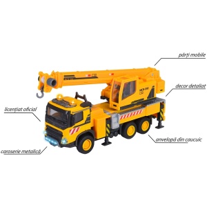 Camion cu macara Majorette Volvo Truck Crane cu lumini si sunete - Img 4