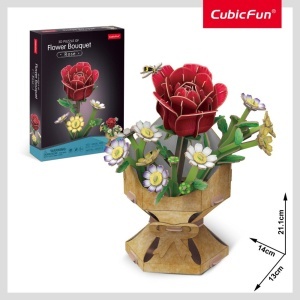Cubic Fun - Buchet de flori 3D Trandafir 120 piese - Img 2
