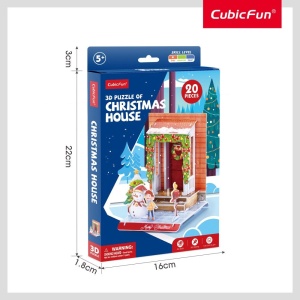 Cubic Fun - Puzzle 3D casa decorata de Craciun 20 piese - Img 3