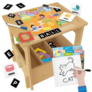 Headu - Birou din lemn cu diverse activitati educative de a scrie si desena 3-6 ani - Img 2