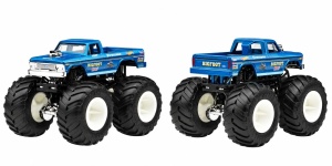 Hot Wheels Monster Truck Set 2 Masini Bigfoot Si Bigfoot Bite Scara 1 La 64 - Img 3