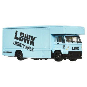 Hot Wheels Transportator Fleet Flyer Cu Masinuta Nissan Skyline 2000 Gt-R Lbwk Scara 1:64 - Img 4