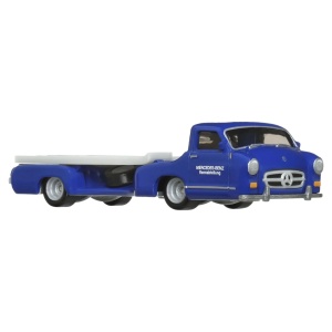 Hot Wheels Transportator Mercedes-Benz 55 Blaues Wunder Cu Masinuta Mercedes-Benz 300 Sl Scara 1:64 - Img 6