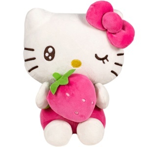 Jucarie din plus Hello Kitty cu capsuna, 22 cm