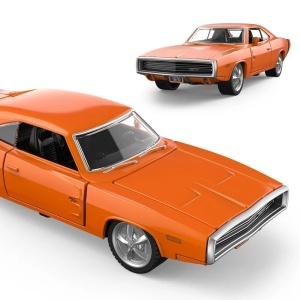 Masinuta Metalica Dodge Charger R/T 1970 Portocaliu Scara 1 La 36 - Img 4