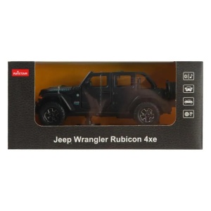 Masinuta Metalica Jeep Wrangler Rubicon 4Xe Negru Cu Scara 1 La 32