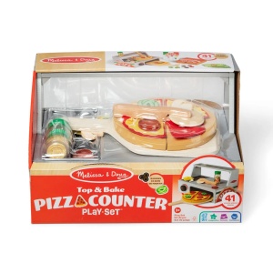 Melissa And Doug Top And Bake Set De Joaca Masa De Facut Pizza Din Lemn