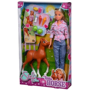 Papusa Simba Steffi Love Little Horse 29 cm cu figurina si accesorii - Img 4