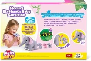 Pets Alive - Jucarie de plus interactiva, Mama Elefant si puii sai - Img 3