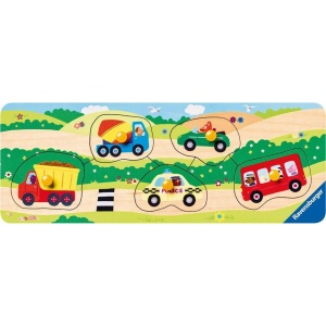 Primul Meu Puzzle Din Lemn Cu Vehicule, 5 Piese - Img 2
