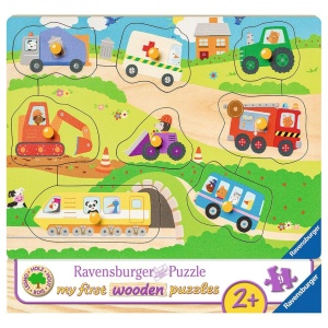 Primul Meu Puzzle Din Lemn Cu Vehicule, 8 Piese