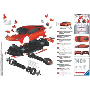 Puzzle 3D Lamborghini Huracan, 108 Piese - Img 3