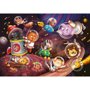 Puzzle animalute in spatiu 2x12 piese - Img 3