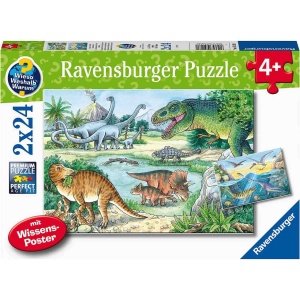 Puzzle Dinozauri, 2X24 Piese