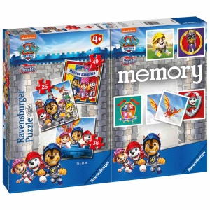 Puzzle + Joc Memory Patrula Catelusilor, 25/36/49 Piese - Img 2