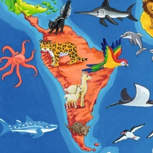 Puzzle tip rama harta lumii cu animale 30 piese - Img 2