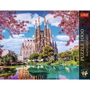 Puzzle Trefl 1000 Premium Plus Photo Odyssey Sagrada Familia Barcelona Spania - Img 2