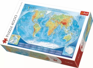 Puzzle Trefl 4000 Harta Fizica A Lumii - Img 1