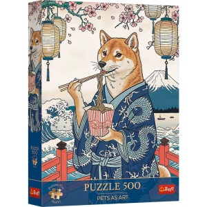 Puzzle Trefl 500 Premium Plus Pets As Art Meditatia Cu Paste A Lui Shiba