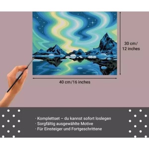Ravensburger - Pictura pe numere Tablou Canvas Aurora Boreala - Img 3
