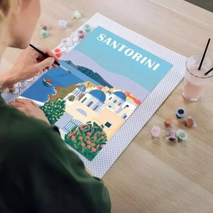 Ravensburger - Pictura pe numere Tablou Canvas Santorini - Img 3