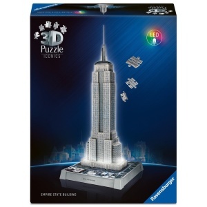 Ravensburger - Puzzle 3D iconic Empire State Building cu LED 216 piese model de colectie in miniatura - Img 2