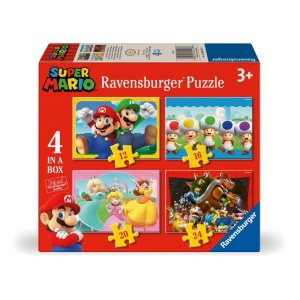 Ravensburger - Puzzle Super Mario 4 buc in cutie 12 16 20 24 piese