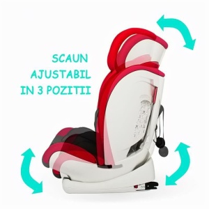 Scaun auto cu Isofix grupa 9-36 kg COCCOLLE Vela-Fix rosu - Img 8